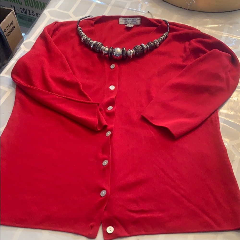 🎀lightweight red knit top small🎀